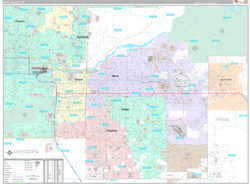 East Valley Metro Area Wall Map Premium Style 2024